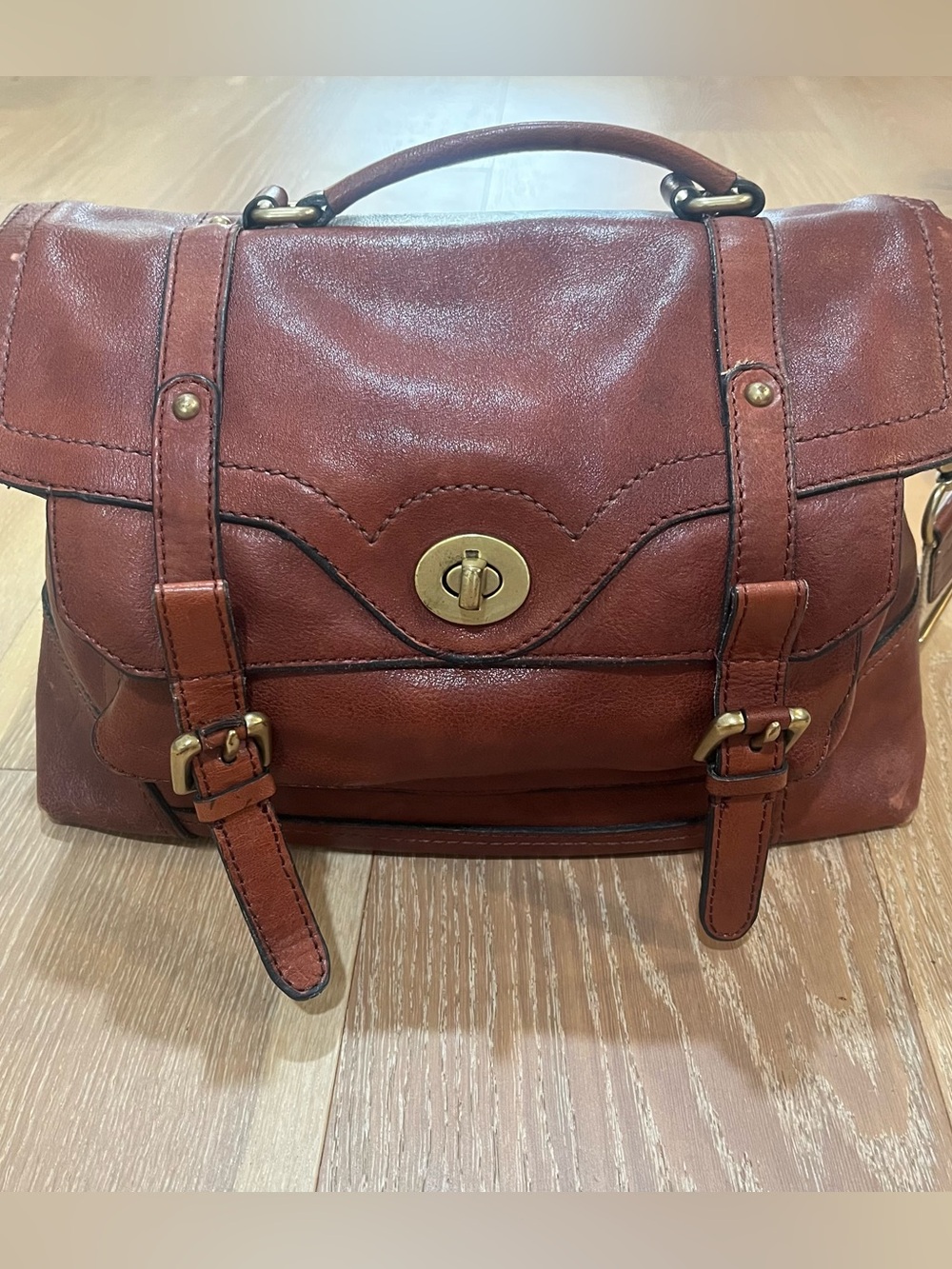Tarnish Genuine Leather Brown Satchel Shoulder Bag 14x6x10